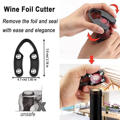 3Pcs Wine Opener Gift Set Wing Corkscrew Beer Bottle Opener & Stopper Cutter - Picture 8 of 8