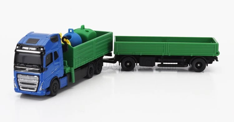 MODELLINO CAMION STATICO MAISTO VOLVO FH16 XL 750 TRUCK GRU 2021 BLU VERDE 1/64 - Immagine 3 di 4