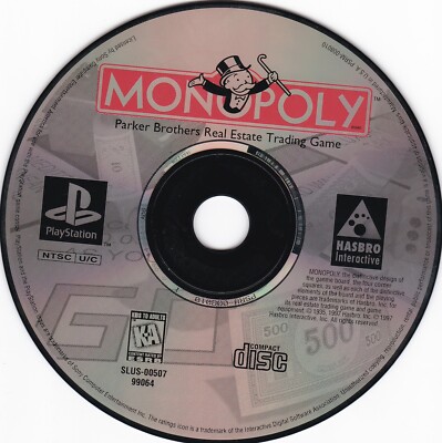 Monopoly (Sony PlayStation 1, PS1, 1998) **DISC ONLY**