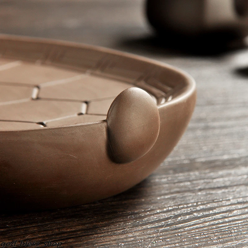 Creative Reservoir Tea Tray Turtle Statue Yixing Zisha Purple Clay Holder Plate - Image 2 of 4