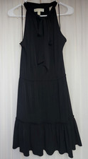 Michael Kors Black Halter Dress Size Medium Neck Bow Cocktain Formal