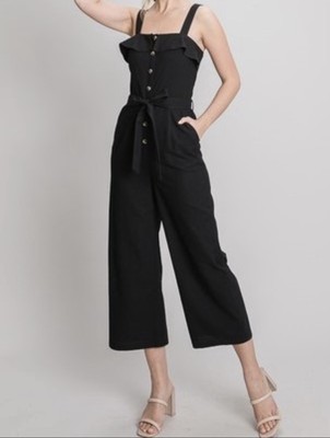 Black Linen Jumpsuit Size L