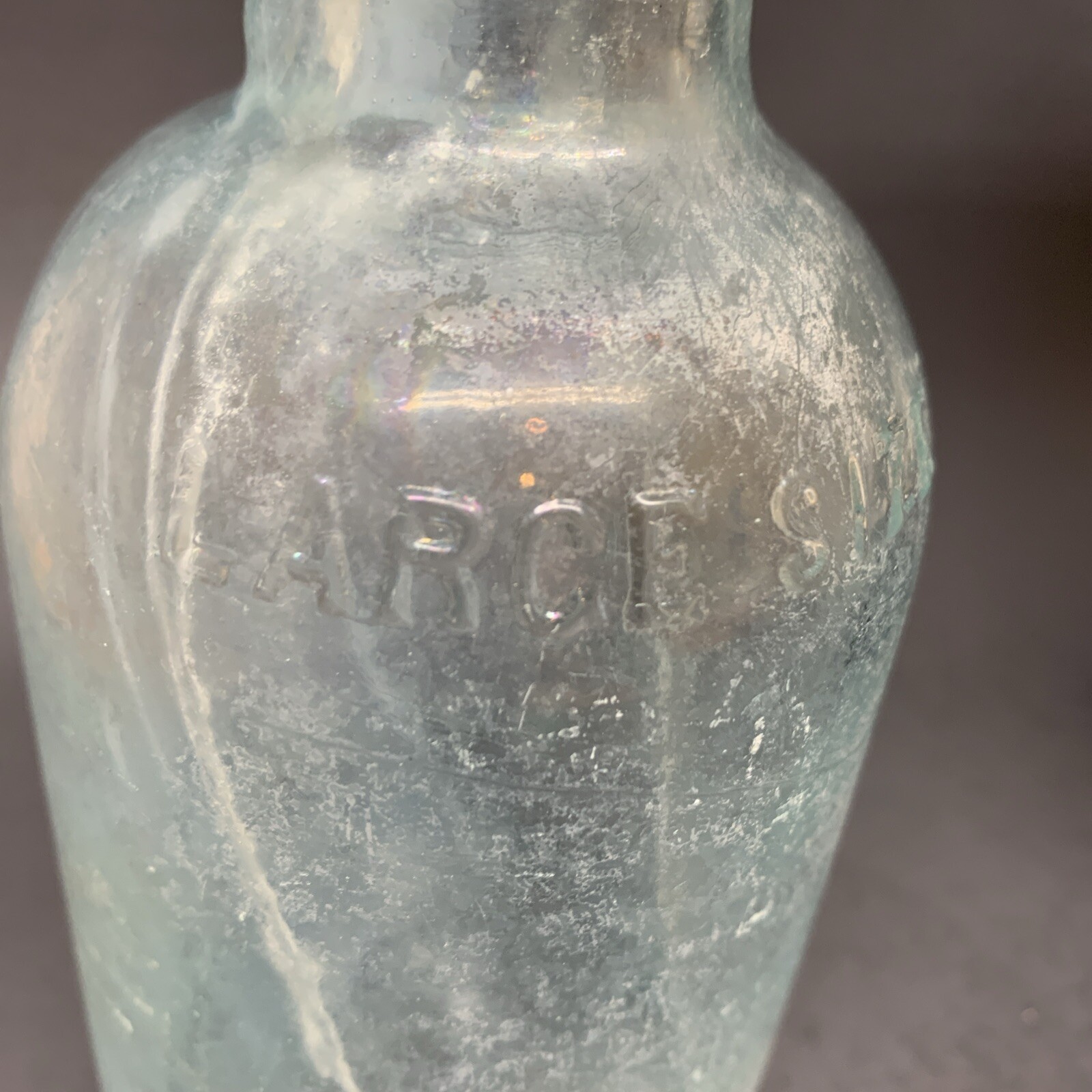 ATQ MELLIN'S INFANT'S FOOD DOLIBER GOODALE BOSTON 1890 HAND BLOWN BOTTLE
