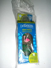 Dr. Brown’s Milestones Narrow Sippy Bottle, 100% Silicone Flamingo BPA Free  CE1