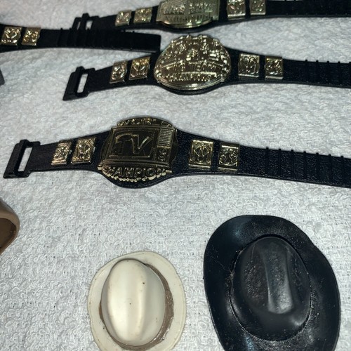 WWE 20 Mini Figure Belts Lot Mint WWF Wrestling Champions Diva Tag team & More - Picture 2 of 24