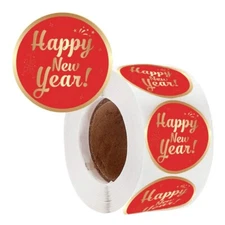 500 Counts Happy New Year Sticker 38mm Adhesive Wrapping Labels Sticker