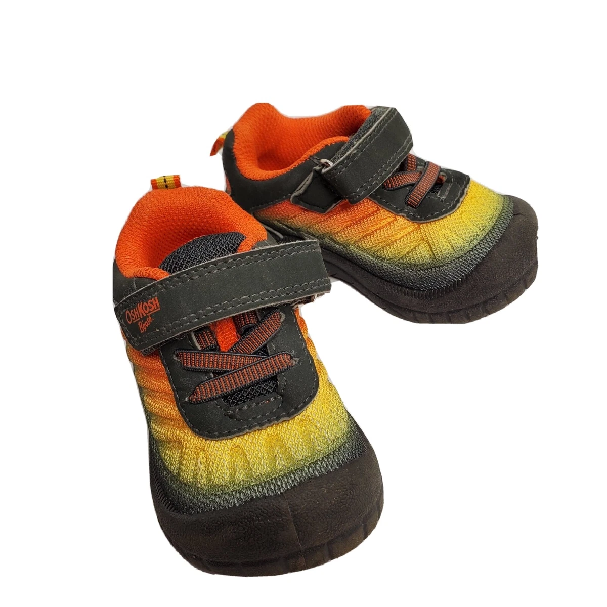 OshKosh B Gosh Unisex Mario Bump Toe Sneakers Size 4 Orange
