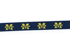 UNIVERSITY OF MICHIGAN WOLVERINES 7/8" GROSGRAIN RIBBON -1,3,5,10 YARDS FROM USA