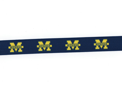 UNIVERSITY OF MICHIGAN WOLVERINES 7/8'' GROSGRAIN RIBBON -1,3,5,10 YARDS FROM USA