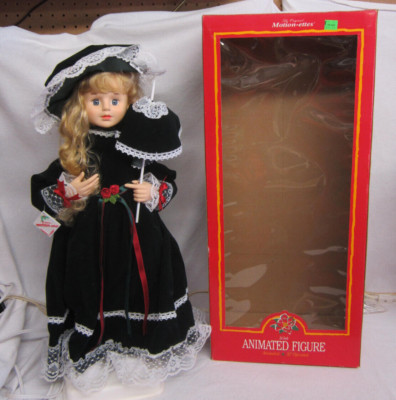 1990's Telco MOTION-ettes Blonde Porcelite Doll w/ Parasol Animated Illuminated