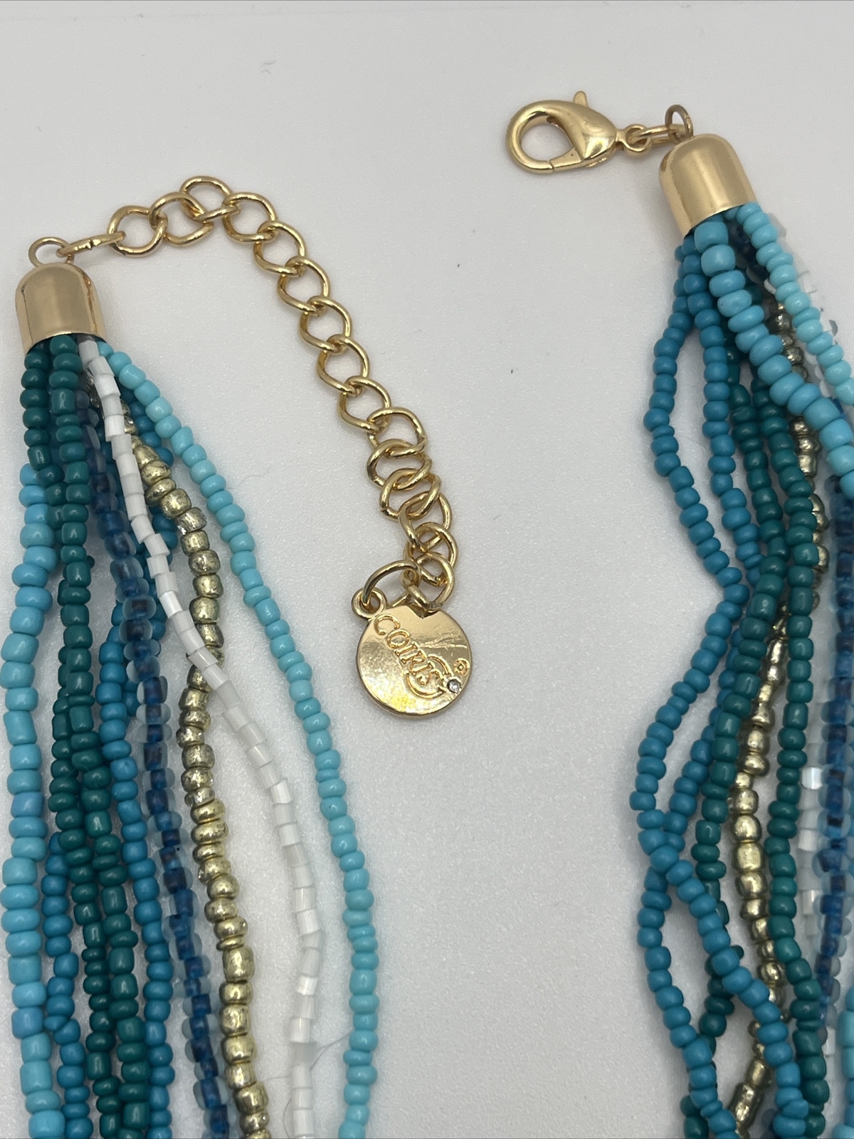 Coiris Blue Turquoise Shell Bead Multistrand Neck… - image 7