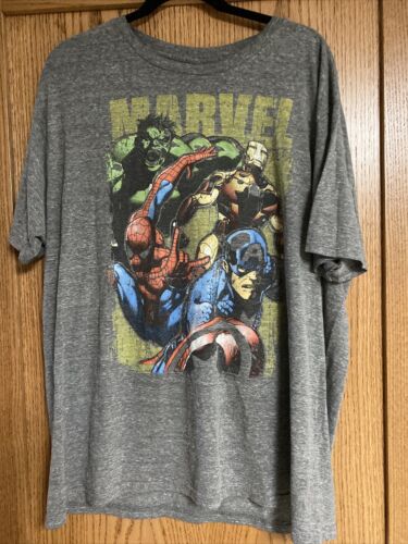 Marvel Avengers Vintage Gray T Shirt Mens 2XL