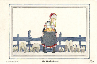 PC CPA WILLEBEEK LE MAIR ARTIST SIGNED, THE WOODEN SHOES (b2896)