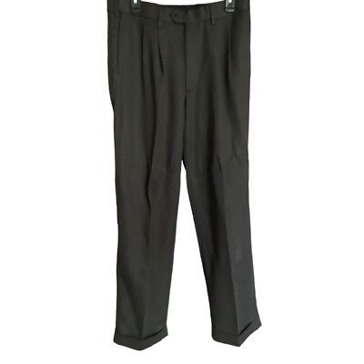 George Mens Dress Pants 32x30 Heather Charcoal 100% Polyester Pleated