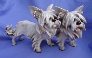 10" SKYE SILKY YORKSHIRE TERRIER CACCIAPUOTI ITALY DOG figurine mark