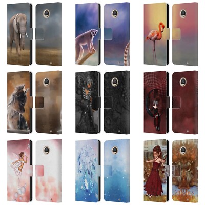 OFFICIAL SIMONE GATTERWE ASSORTED DESIGNS LEATHER BOOK CASE FOR MOTOROLA PHONES