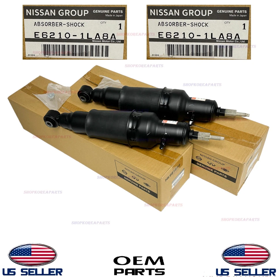 Par de amortiguadores traseros QX56 QX80 Armada originales OEM sin suspensión activa Foto 3 de 4