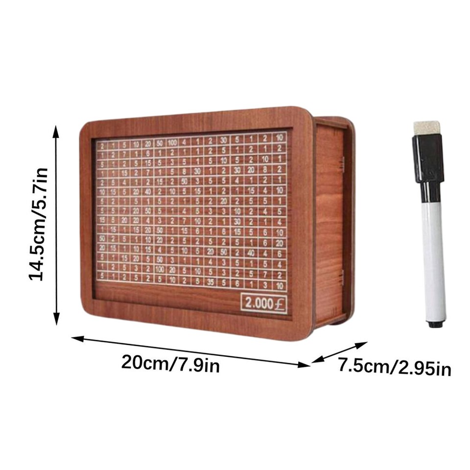 Wooden Money Saving Box with Money Target Money Box with Counter for