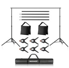 Neewer Photo Studio Black Backdrop Support System-10ft/3m Wide 7ft/2.1m High