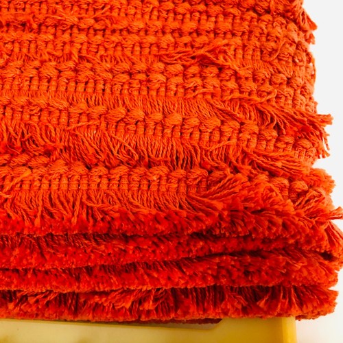 Vintage Bright Orange Cotton 1" Fringe Trim Joanna Western Mills - Picture 3 of 7