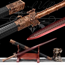 103cm Handmade Sword/High-Quality Red Blade/Battle Ready/Collectible Real Katana