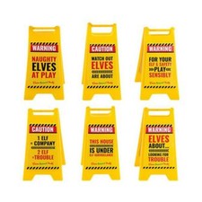 Naughty Christmas Elf Mini Warning Sign Props Elves Behaving Badly