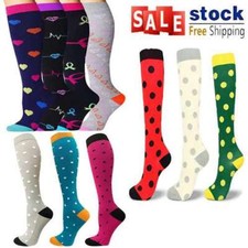 20-30 mmHG Compression Socks Stockings Knee High Womens Mens Medical S/M L/XL