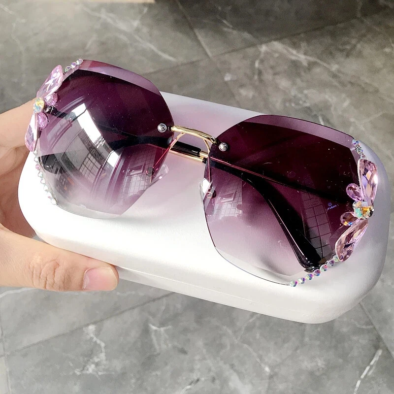 Luxury Rhinestone Square Sunglasses Women Fashion Outdoor Shades