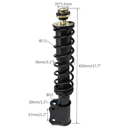 2x 450mm Front Shock Absorber for ATV Quad Buggy GoKart Motorcycle Dirt Pit Bike - Picture 2 of 11