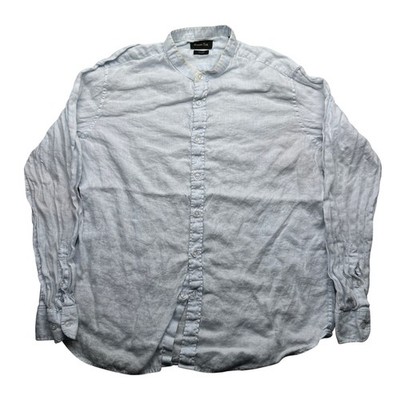 Massimo Dutti 0187 100% Linen Shirt Long Sleeve Button Up Mens XXL White