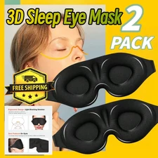 2Pack Sleep Mask for Men Women, 100% Light Blocking 3D Eye Mask Mask & Blindfold