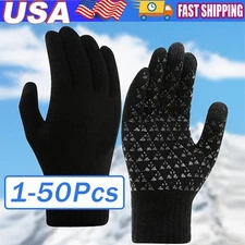 1-50 Heated Gloves Electric Rechargeable Battery Hand Warm Windproof Thermal Lot