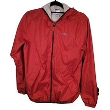 REI Co Op Kids Child Teen Rain Jacket XL 18 Hooded Full Zip Pockets Burnt Orange