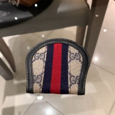 GUCCI GG Supreme Gucci Sherry Line GG Supreme Coin Case Navy-toned Coin Case