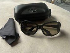 Daiwa Polarized Sunglasses Black Frame Light Brown Lenses Case Excellent