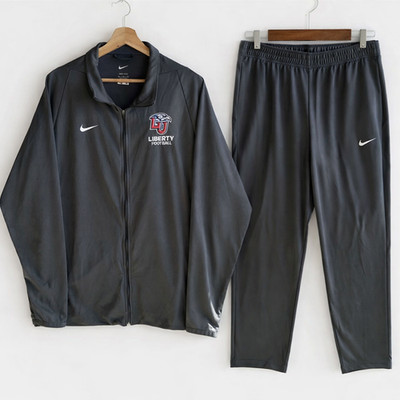 Team Issued #5 LU Liberty University Nike Men XL Gray Tracksuit Football Dri Fit