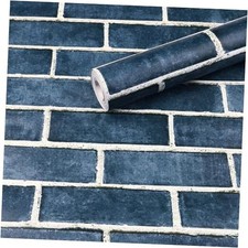 17.7" X 118" Brick Wallpaper Peel and Stick Self-Adhesive 17.7" x 118" Blue
