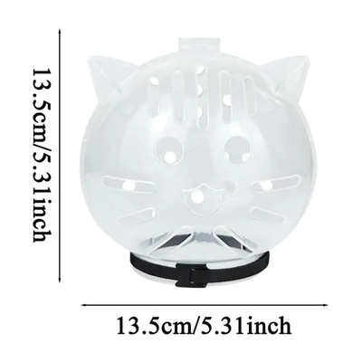 Breathable Sturdy Muzzle Mask Cat Head Cover Space Hood Ball Shaped Kitten Prote