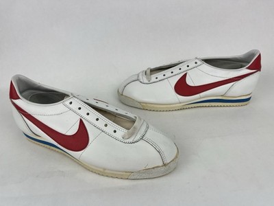 Nike Cortez Forest Gump Vintage White Red Blue Leather Made In Korea