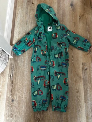 TU Boys Green Vehicles Puddlesuit Lightweight Shower Resistant VGUC - Image 1 of 4