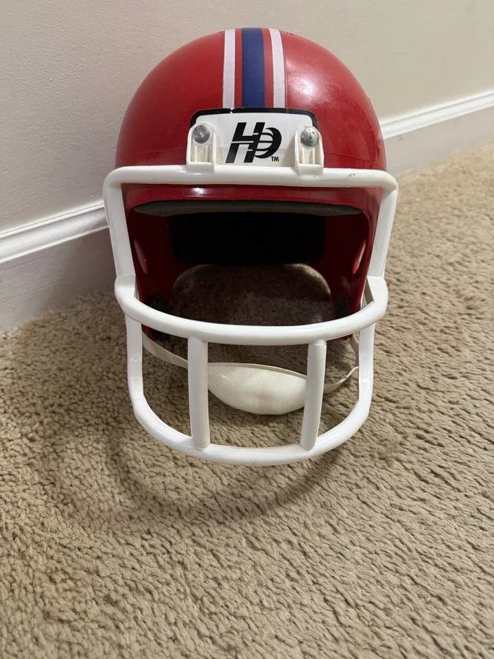 老式Buffalo Bills Hutch大号红色NFL青少年尺寸复制品头盔 — 第 3/4 张图片