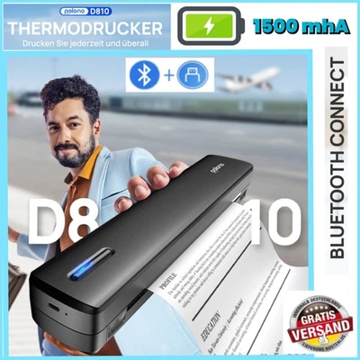 Wireless Akku Drucker - Tragbarer Drucker A4 1500 mhA NEU OVP Polono D810