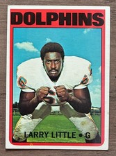 1972 Topps Football #240 Larry Little Rookie Card Miami Dolphins (A) - EX+. rookie card picture