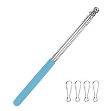 Confezione da 1 Pali per Bandiera Telescopici Portatile, 3.9ft/1.2m Acciaio Inox [Azzurro]