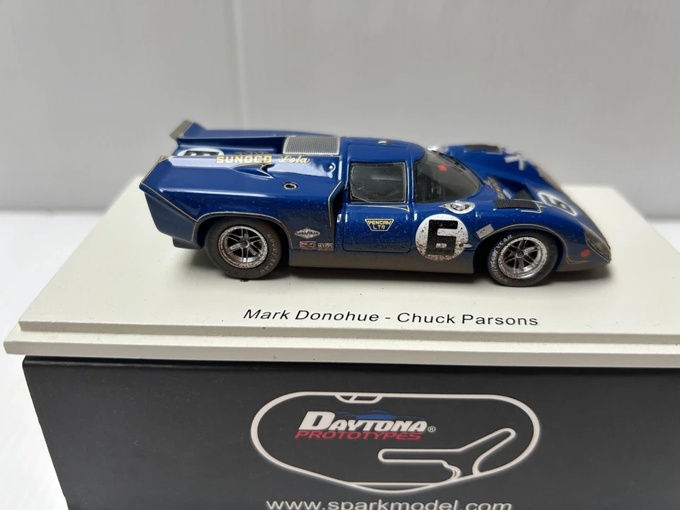 SPARK 43DA69 Lola T70 Mk3B #6 Winner Daytona 24h 1969 M. Donohue C. Parsons 1/43 - Photo 4/4
