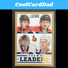2013-14 Score Gold #570 Kyle Turris, Sergei Gonchar, Chris Neil, Craig Anderson
