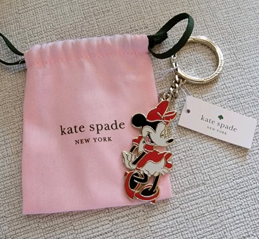 キーホルダー・キーリング kate spade Disney Minnie Mouse Key WORU0324 Kate Spade Disney X Minnie Mouse Key Chain Charm Key Ring