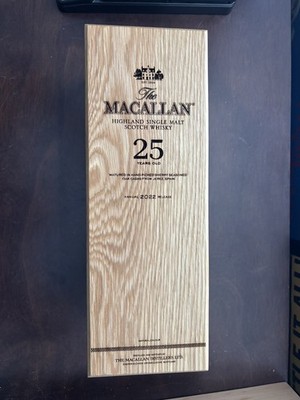 Macallan 25 Empty Box 2024 Release and Drawstring bag