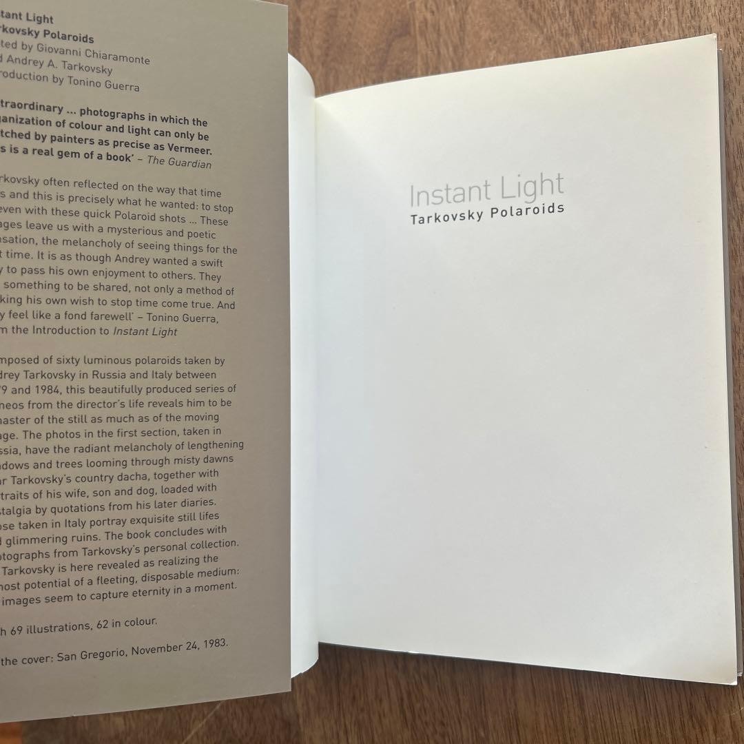 Instant Light Tarkovsky Polaroids photo book 2004 Rare used from