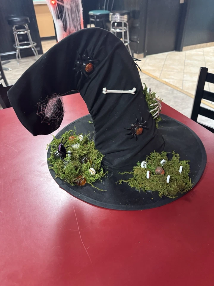 地球女巫帽子万圣节服装配件成人均码适合所有手工制作 — 第 2/4 张图片